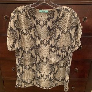 Karlie sheer snake print blouse